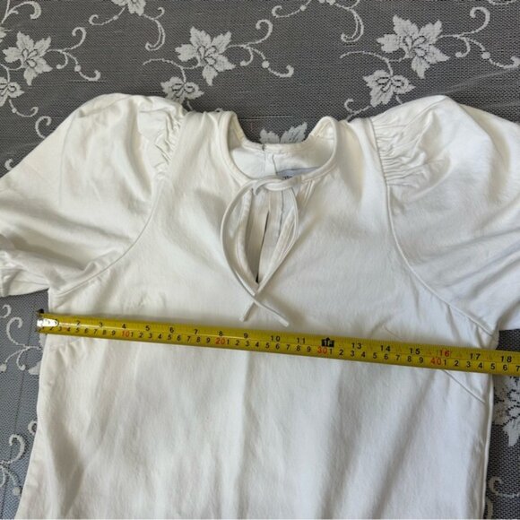 Citizens of Humanity Delilah Puff Sleeved White Denim Dress Sz XS - Picture 8 of 10